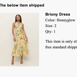 Reformation Briony Dress in Honeyglow